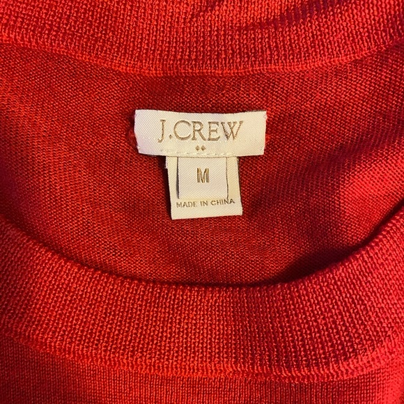 J Crew 3/4 Length Lightweight Wool Sweater in Red Size M - Picture 3 of 5